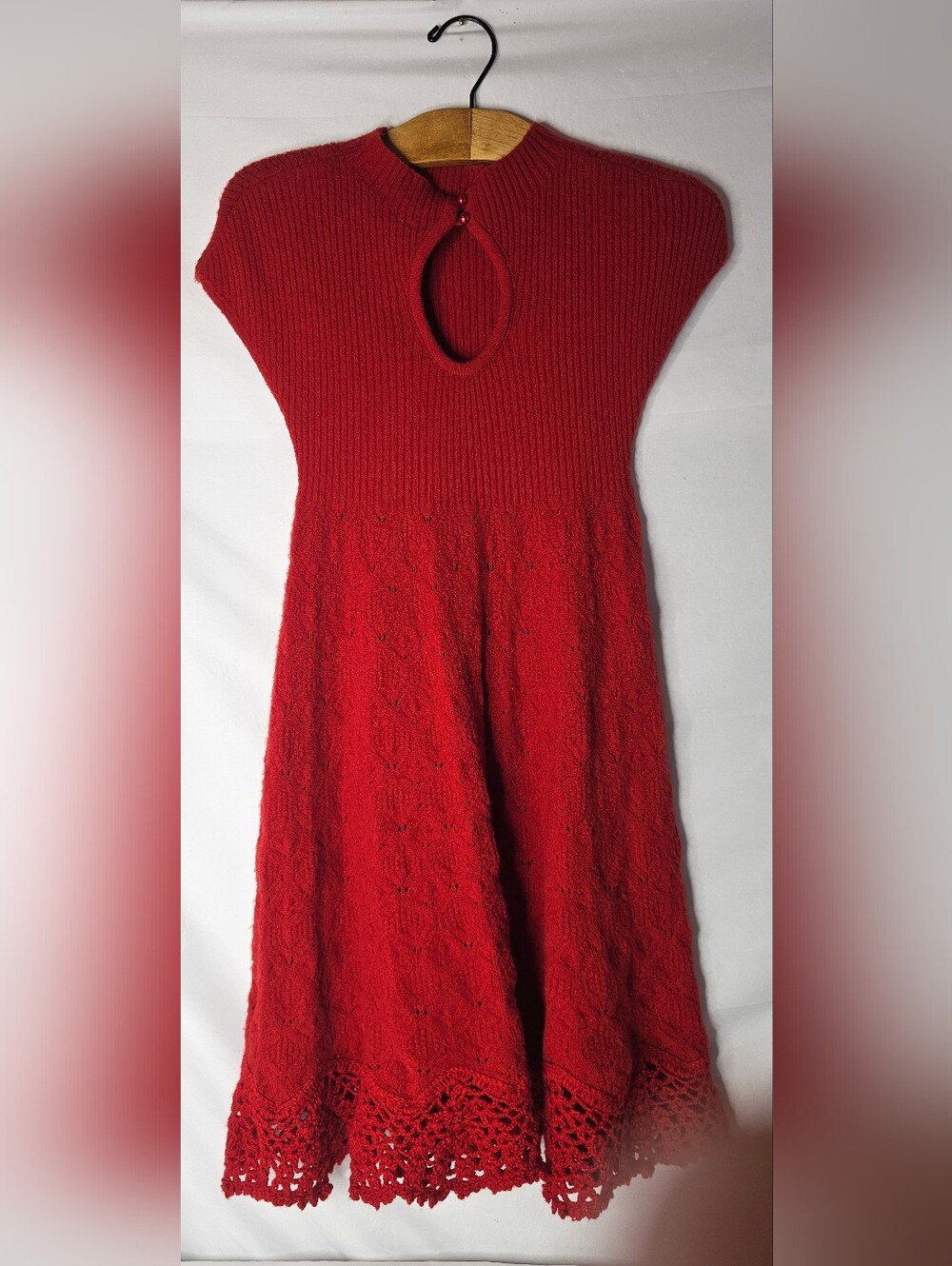 Anthropologie ~ Feather Bone Oda Red Sweater Dress - Picture 6 of 13